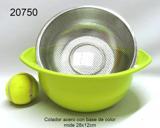 Imagen de COLADOR ACERO C/BASE COLOR 28X12CM 3.26